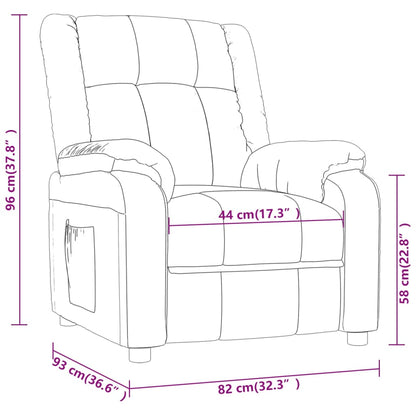vidaXL Recliner Chair Cream Fabric