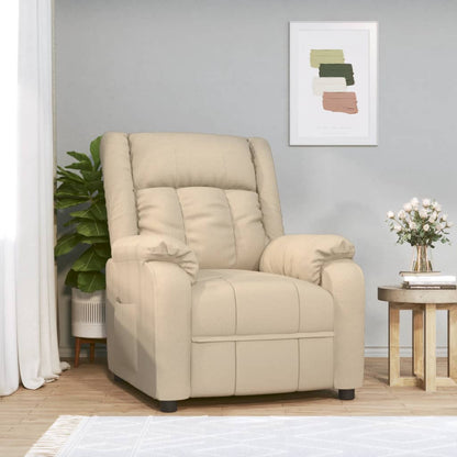 vidaXL Recliner Chair Cream Fabric