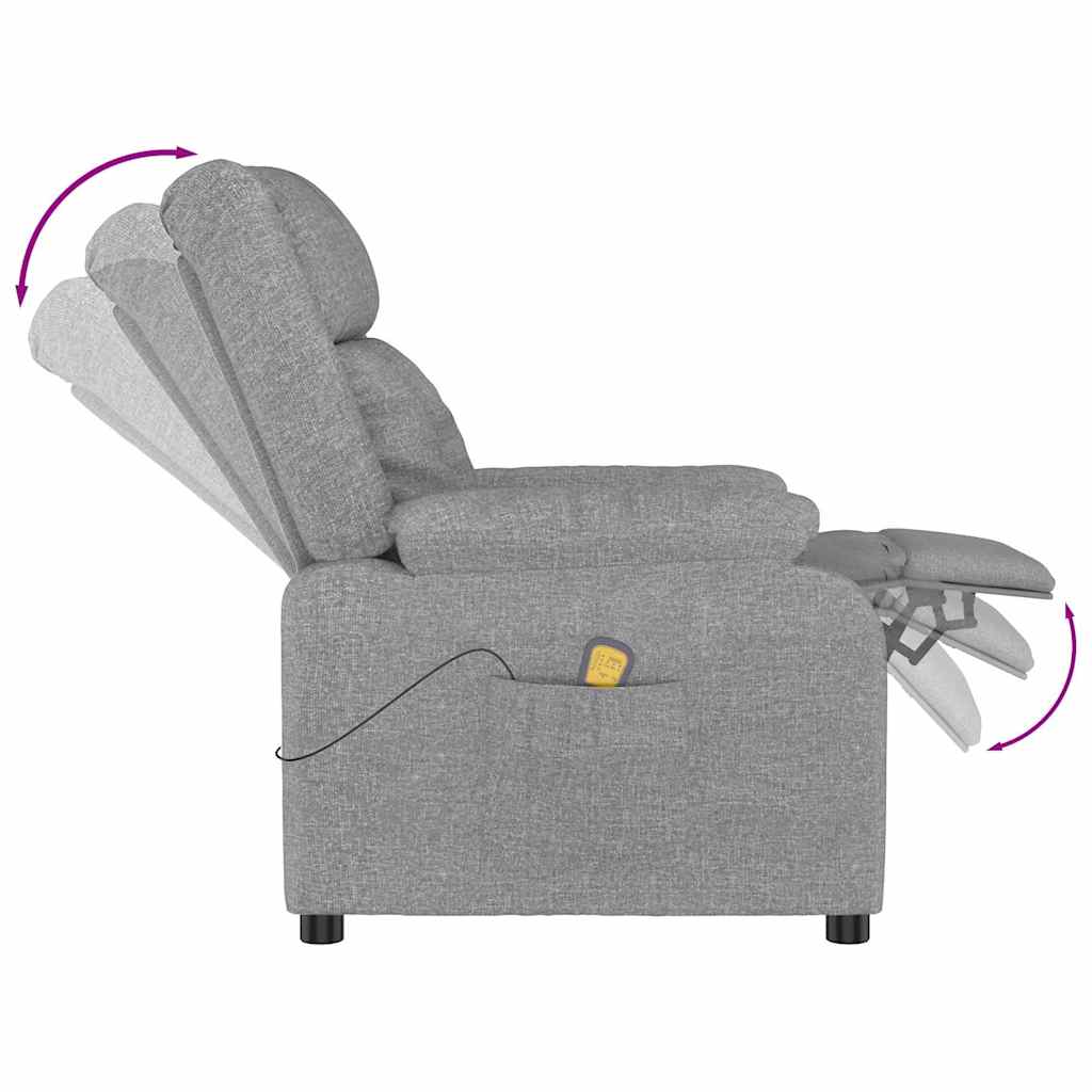 vidaXL Massage Chair Light Grey Fabric