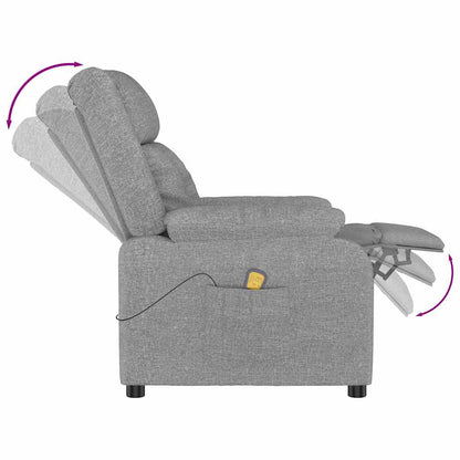 vidaXL Massage Chair Light Grey Fabric