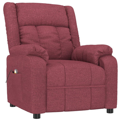 vidaXL Massage Chair Wine Red Fabric