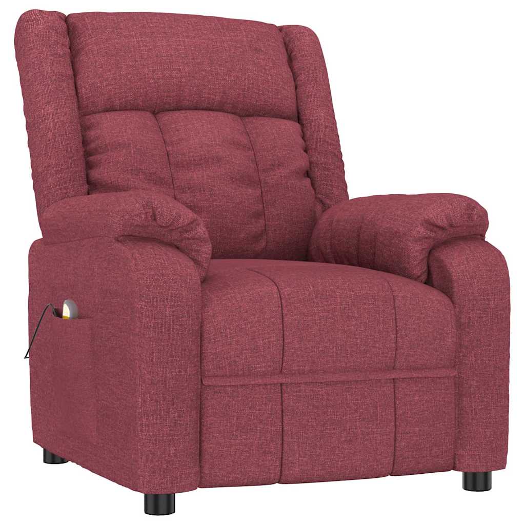 vidaXL Massage Chair Wine Red Fabric