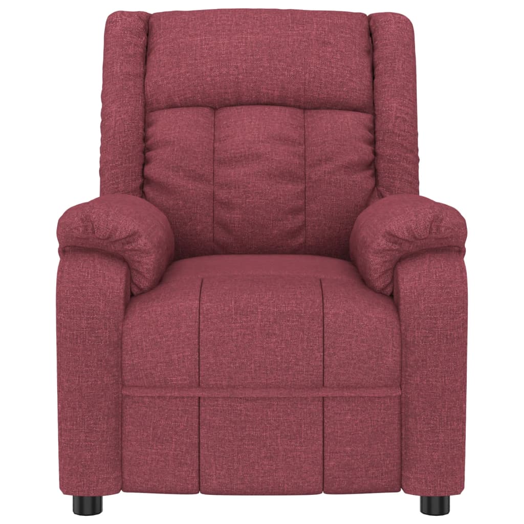 vidaXL Massage Chair Wine Red Fabric