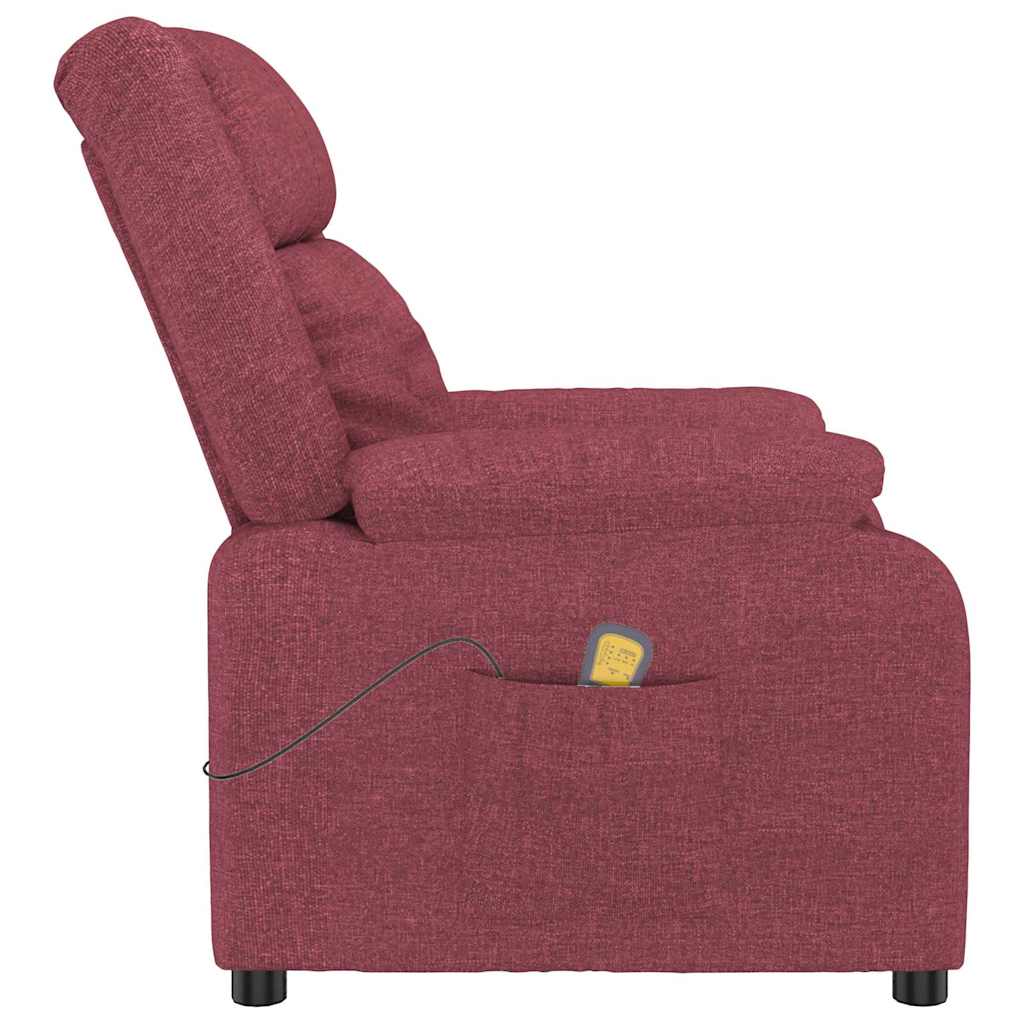 vidaXL Massage Chair Wine Red Fabric
