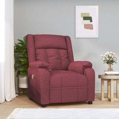vidaXL Massage Chair Wine Red Fabric