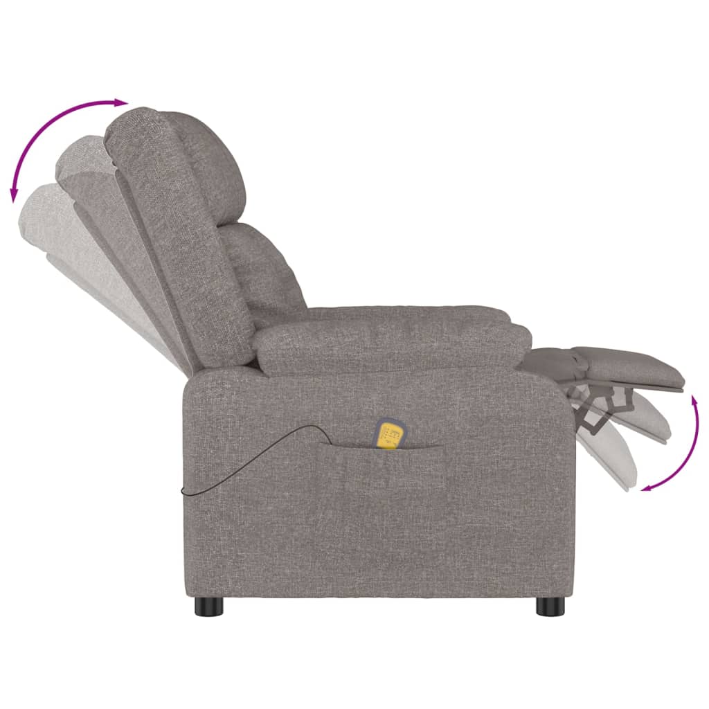 vidaXL Massage Chair Taupe Fabric
