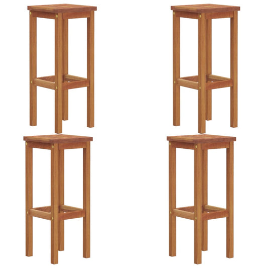 vidaXL Bar Stool | Set of 4 | Natural wood