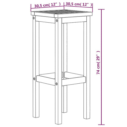 vidaXL Bar Stool | Set of 4 | Natural wood