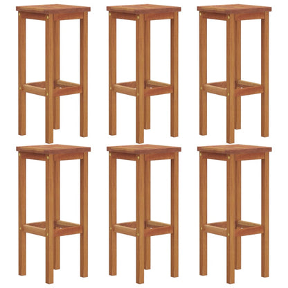 vidaXL Bar Stool | Set of 6 | Natural Wood | Solid Acacia Wood | 74 cm height