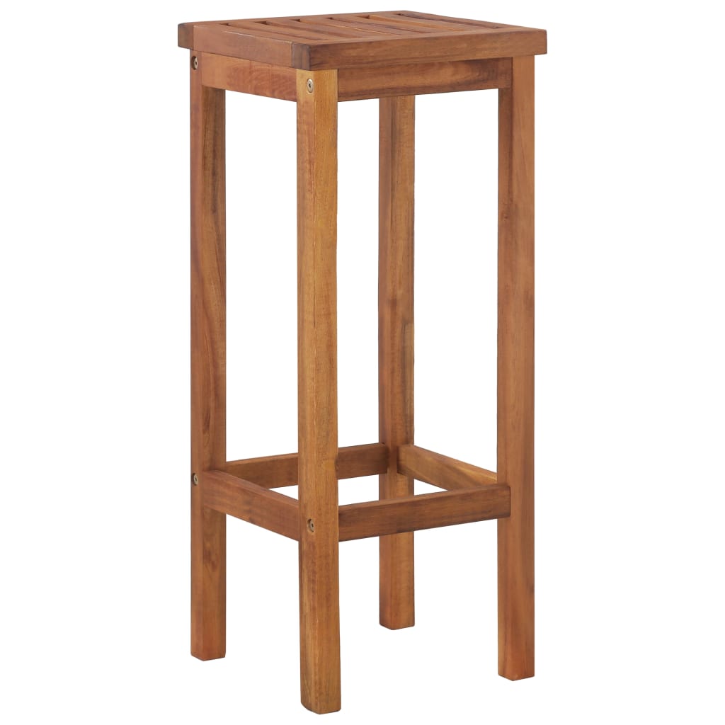 vidaXL Bar Stool | Set of 6 | Natural Wood | Solid Acacia Wood | 74 cm height