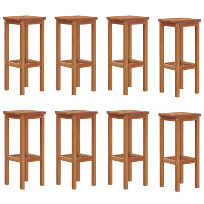 vidaXL Bar Stool | Set of 8 | Natural wood color | Solid Acacia wood | Standard