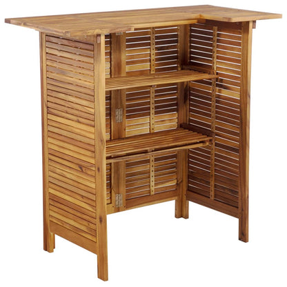 vidaXL Garden Bar Set | Brown | Solid Acacia wood | Medium | Footrest