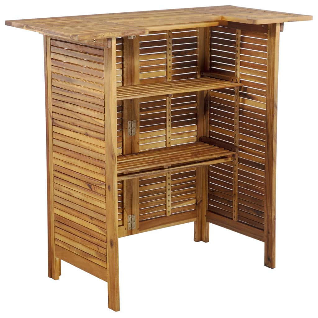 vidaXL Garden Bar Set | Natural Wood | Solid Acacia Wood | Compact | Footrest