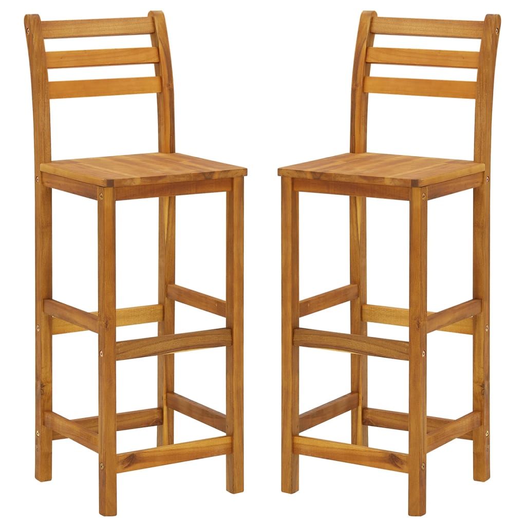 vidaXL Garden Bar Set | Natural Wood | Solid Acacia Wood | Compact | Footrest