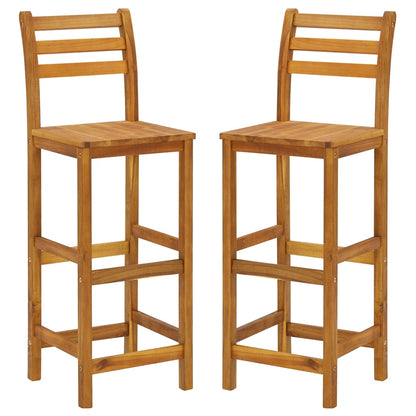 vidaXL Garden Bar Set | Natural Wood | Solid Acacia Wood | Compact | Footrest