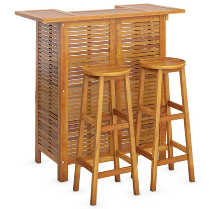 vidaXL Garden Bar Set | Natural wood | Solid Acacia wood | 3 Piece Set