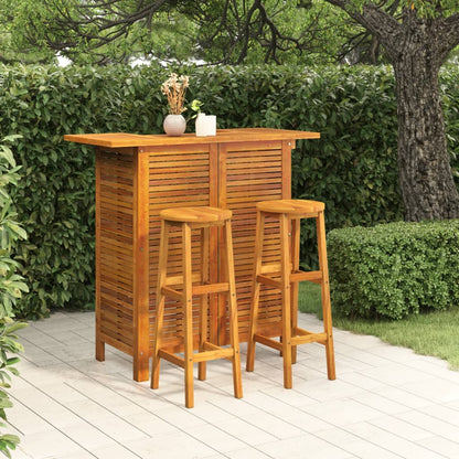 vidaXL Garden Bar Set | Natural wood | Solid Acacia wood | 3 Piece Set