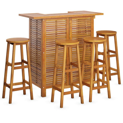 vidaXL Garden Bar Set | Natural wood | Solid Acacia wood | Standard | Footrest