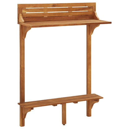 vidaXL Balcony Bar Set | Natural wood | Solid Acacia wood | Medium | Footrest