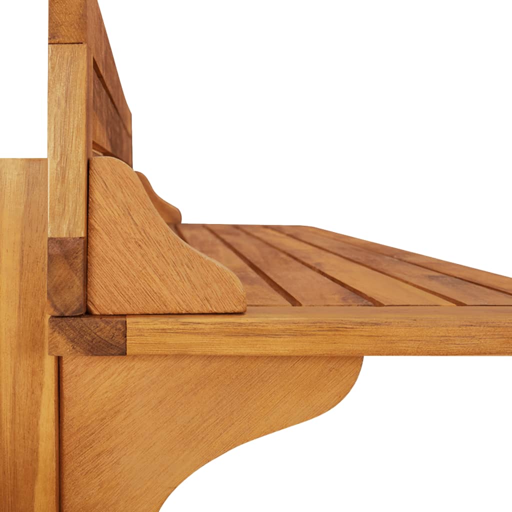 vidaXL Balcony Bar Set | Natural wood | Solid Acacia wood | Medium | Footrest