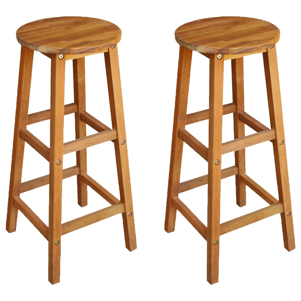 vidaXL Balcony Bar Set | Natural wood | Solid Acacia wood | Medium | Footrest