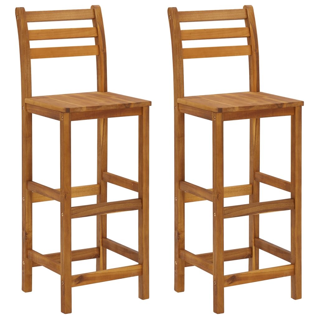 vidaXL Garden Bar Set | Natural wood | Solid acacia wood | Medium | Footrest