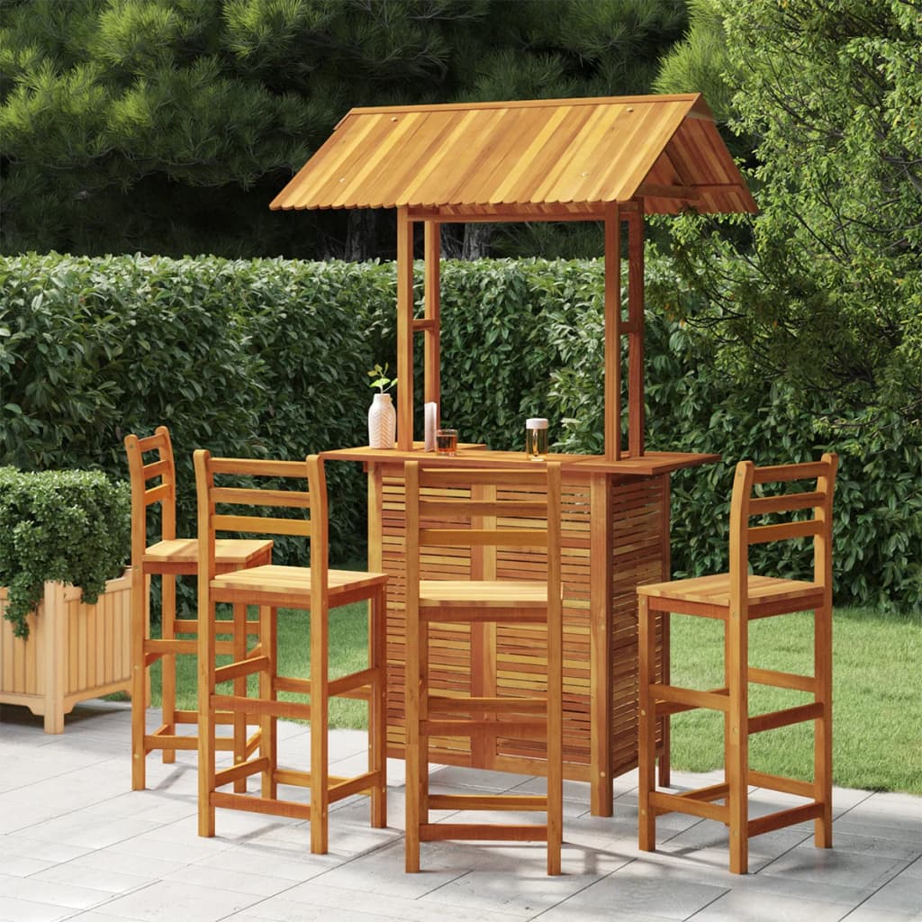 vidaXL Garden Bar Set | Natural Wood | Solid Acacia wood | Medium |  Durable