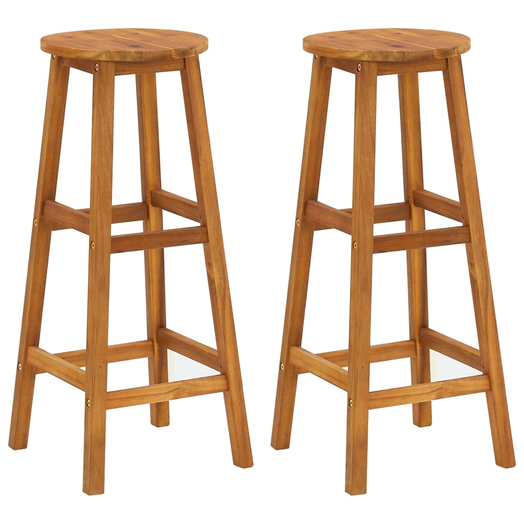 vidaXL Garden Bar Set | Brown | Solid Acacia wood | Medium | Footrest