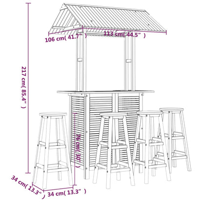 vidaXL Garden Bar Set | Natural Wood | Solid Acacia Wood | Large | Durable