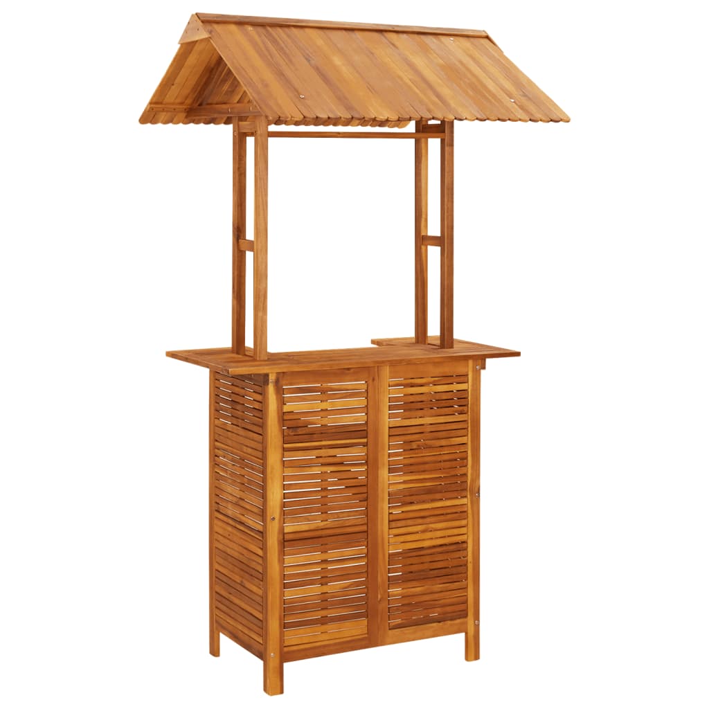 vidaXL Garden Bar Set | Natural wood | Solid Acacia wood | Large | Footrest