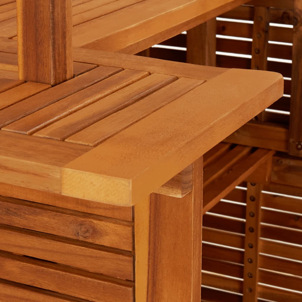 vidaXL Garden Bar Set | Natural wood | Solid Acacia wood | Large | Footrest