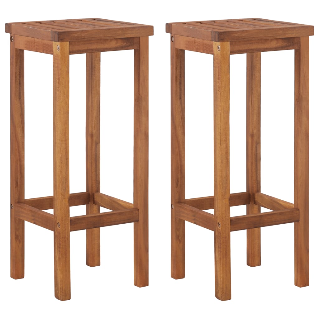 vidaXL Garden Bar Set | Natural wood | Solid Acacia wood | Large | Footrest