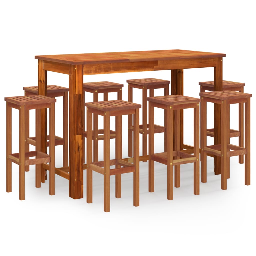 vidaXL Garden Bar Set | Natural wood | Solid acacia wood with an oil finish