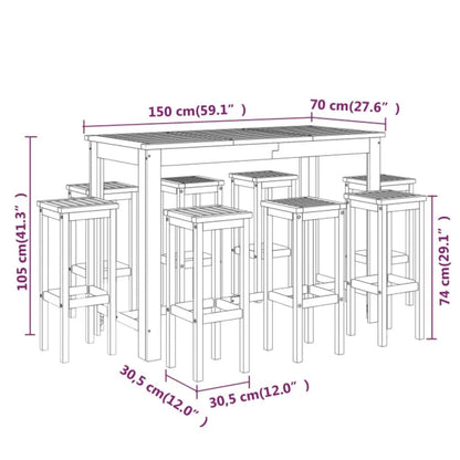 vidaXL Garden Bar Set | Natural wood | Solid acacia wood with an oil finish