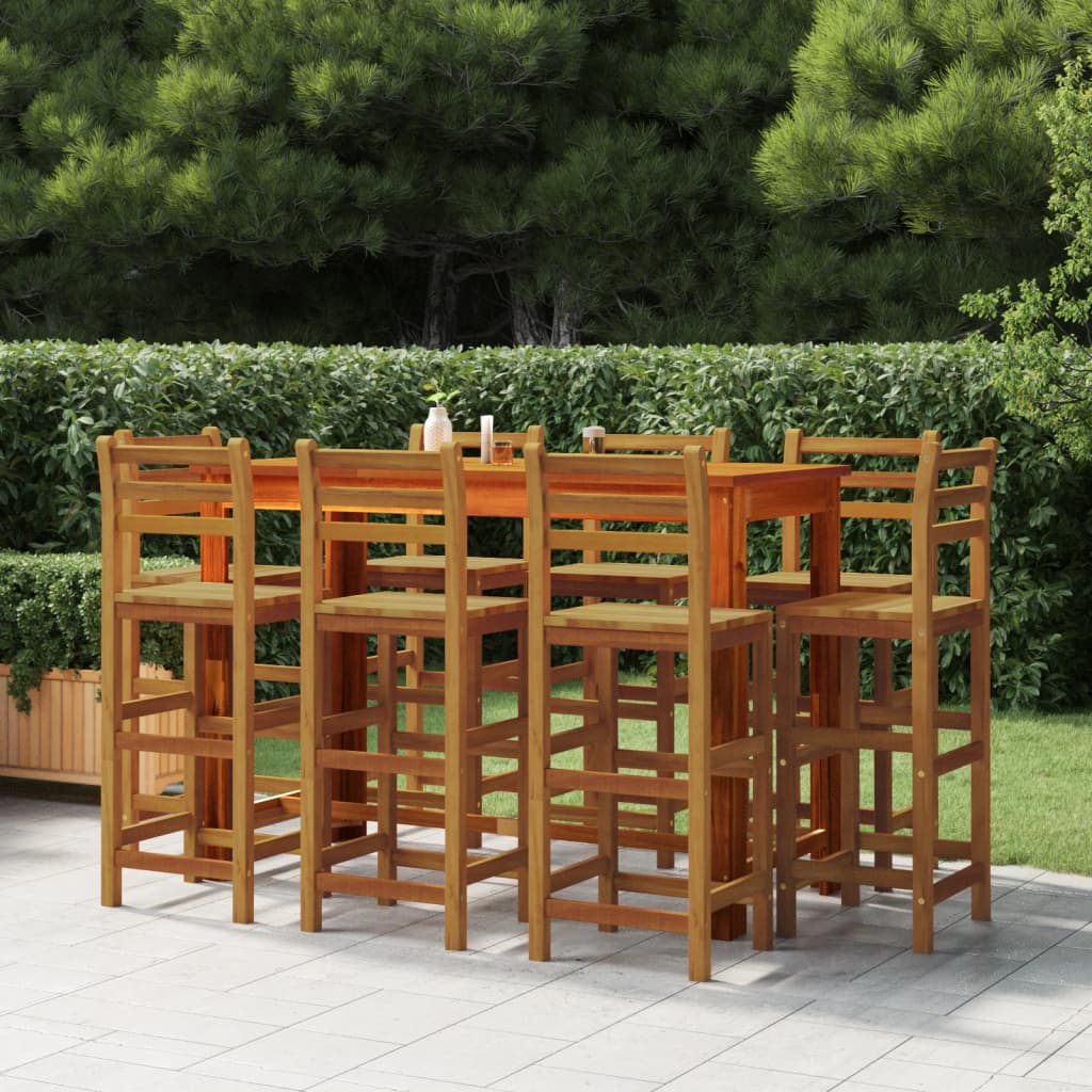 vidaXL Garden Bar Set | Natural Wood | Solid acacia wood with oil finish | Large