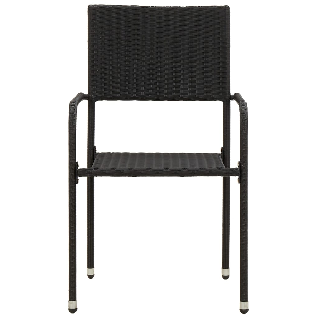 vidaXL Outdoor Dining Set | Black | PE rattan, steel, solid acacia wood