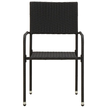 vidaXL Outdoor Dining Set | Black | PE rattan, steel, solid acacia wood