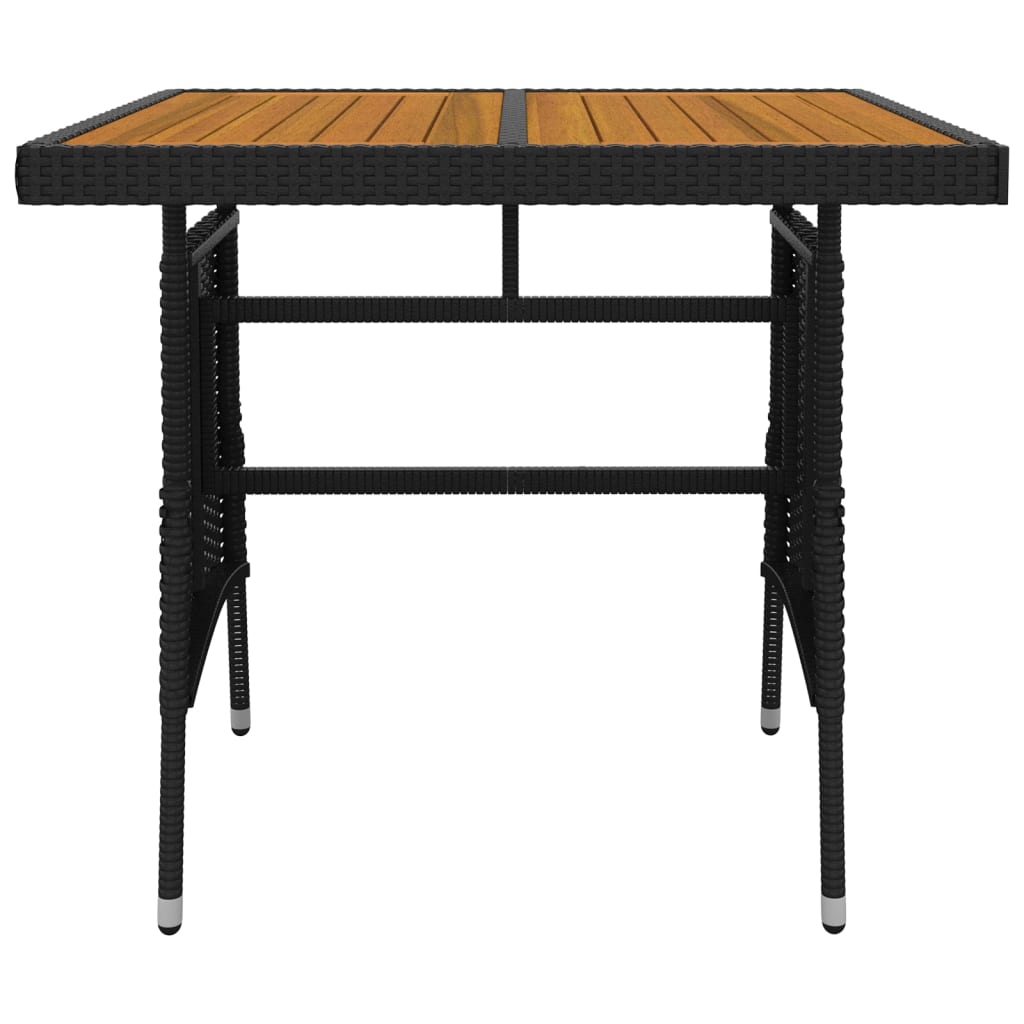vidaXL Outdoor Dining Set | Black | PE rattan, steel, solid acacia wood