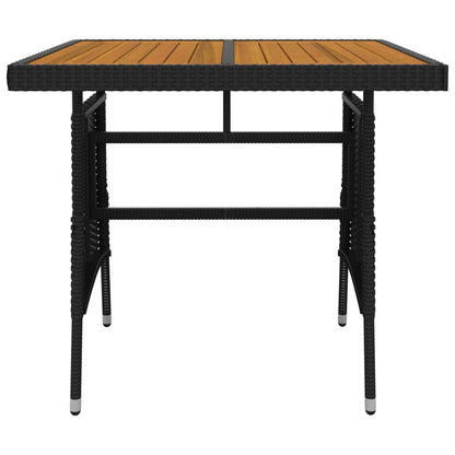 vidaXL Outdoor Dining Set | Black | PE rattan, steel, solid acacia wood