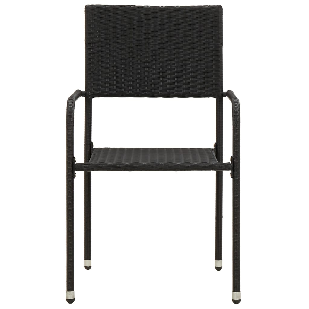 vidaXL Outdoor Dining Set | Black | PE rattan, steel, solid acacia wood