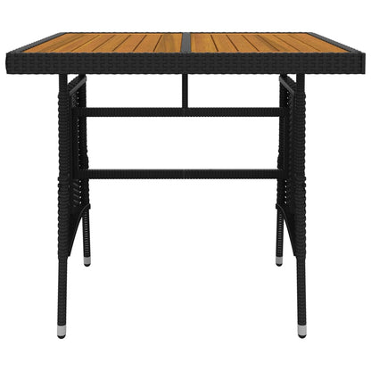 vidaXL Outdoor Dining Set | Black | PE rattan, steel, solid acacia wood