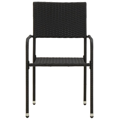 vidaXL 7 Piece Outdoor Dining Set Poly Rattan Black