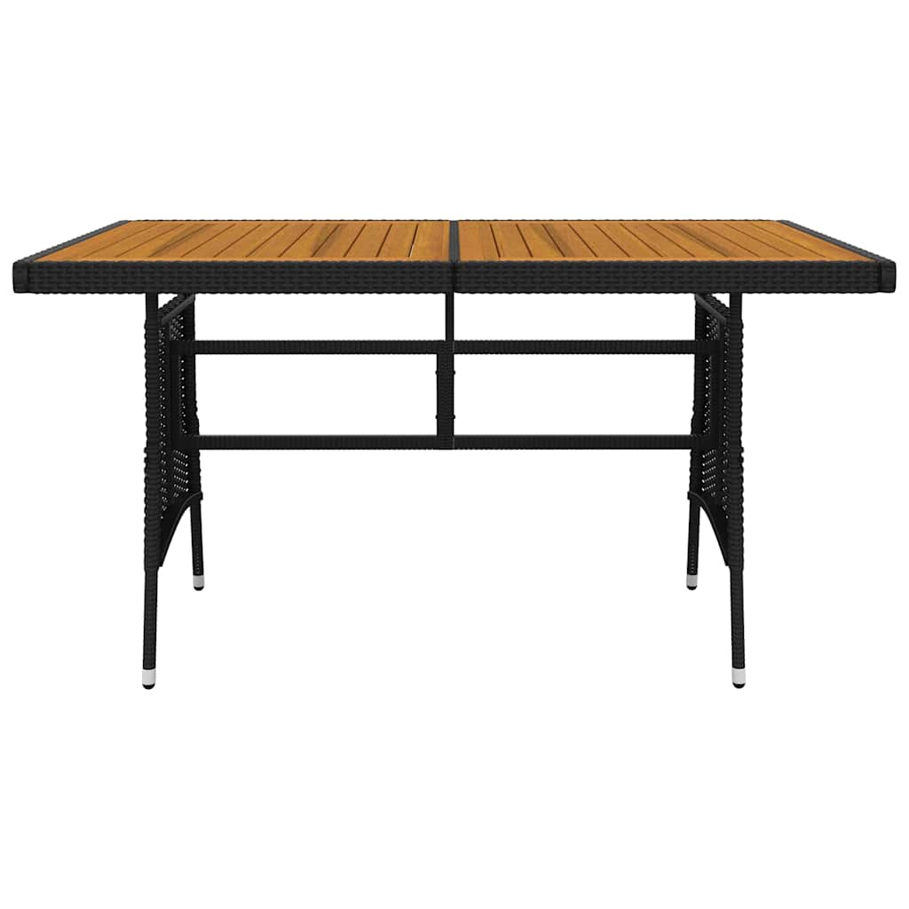 vidaXL 7 Piece Outdoor Dining Set Poly Rattan Black