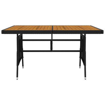 vidaXL 7 Piece Outdoor Dining Set Poly Rattan Black