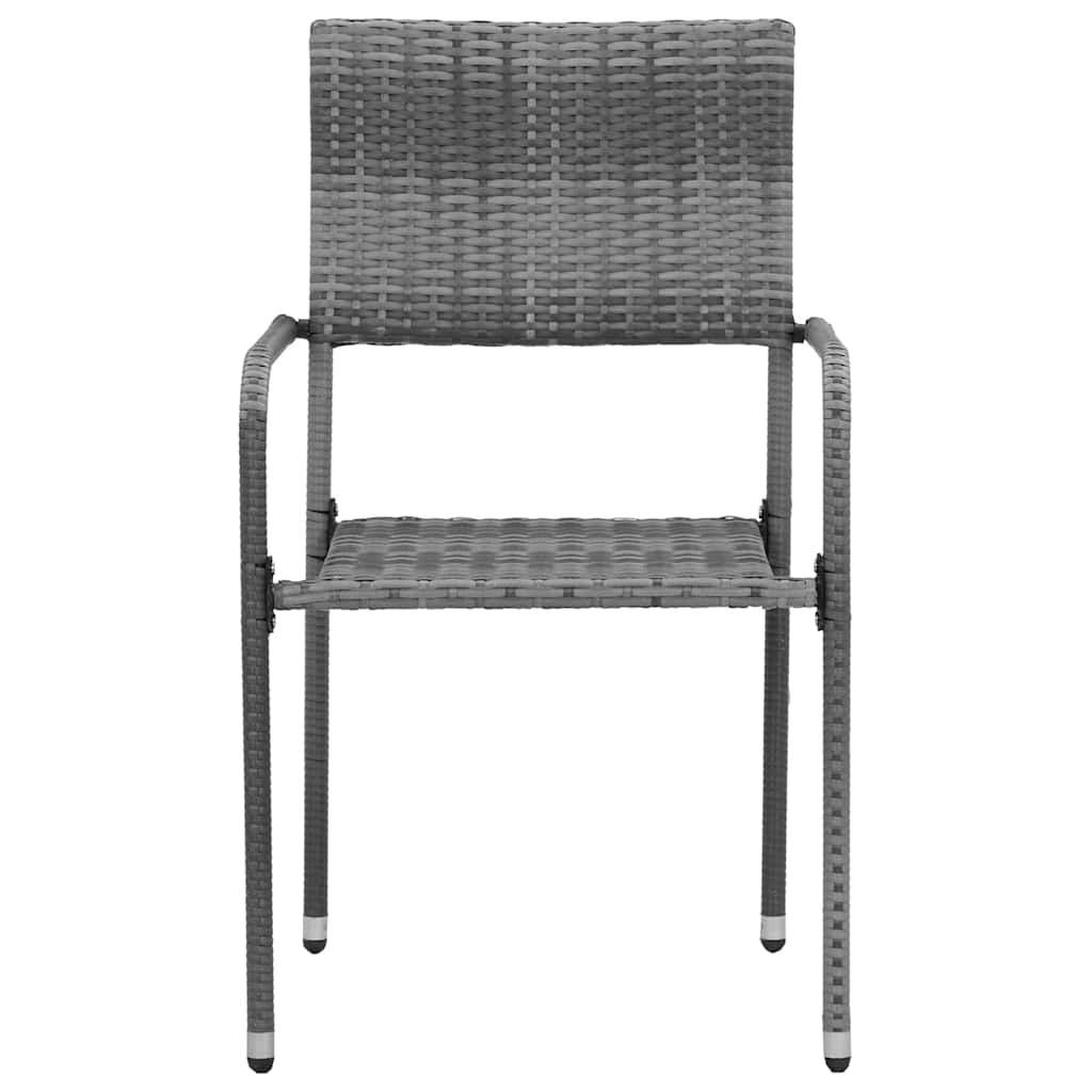 vidaXL 5 Piece Outdoor Dining Set Poly Rattan Grey