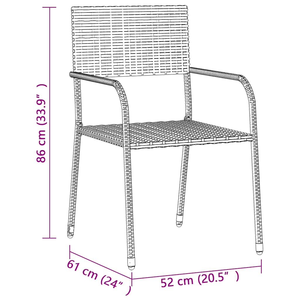 vidaXL 5 Piece Outdoor Dining Set Poly Rattan Grey