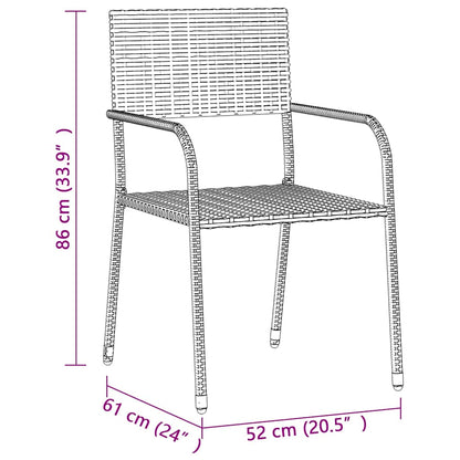 vidaXL 5 Piece Outdoor Dining Set Poly Rattan Grey