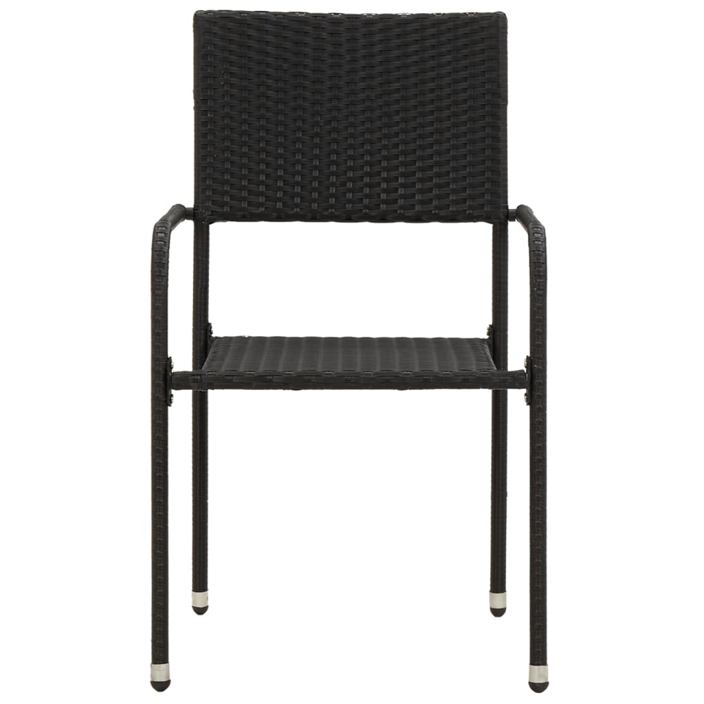 vidaXL Outdoor Dining Set | Black | PE rattan, steel, solid acacia wood