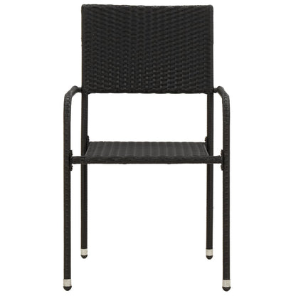 vidaXL Outdoor Dining Set | Black | PE rattan, steel, solid acacia wood