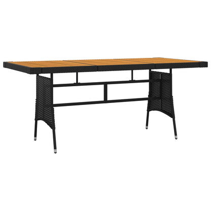 vidaXL Outdoor Dining Set | Black | PE rattan, steel, solid acacia wood